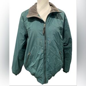 L.L. Bean Teal Gray Fleece Lined Jacket Size Large